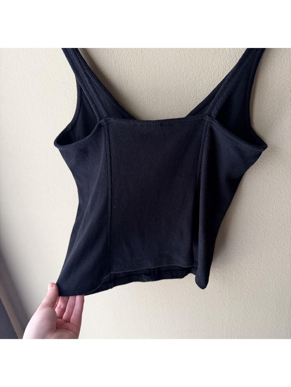 Universal Thread Black Ribbed Corset Tank 🖤 Size M - Picture 4 of 6